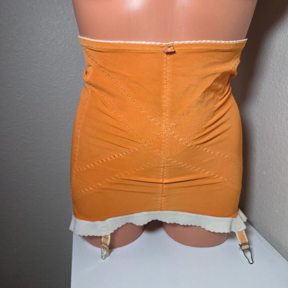 Vintage 1960's-1870's High-Waisted Open-Bottom Girdle Metal Garter Straps